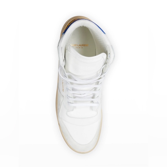 Saint Laurent YSL Men's SL 24 Colorblock Mid Top Sneakers  41 EU  8 US - Picture 4 of 5